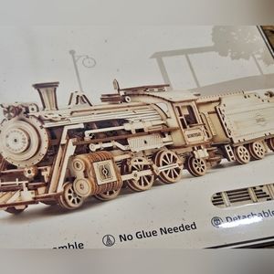 PRIME STEAM EXPRESS 308 PIECE WOODEN TRAIN MODEL LOCOMOTIVE COAL CAR NO GLUE